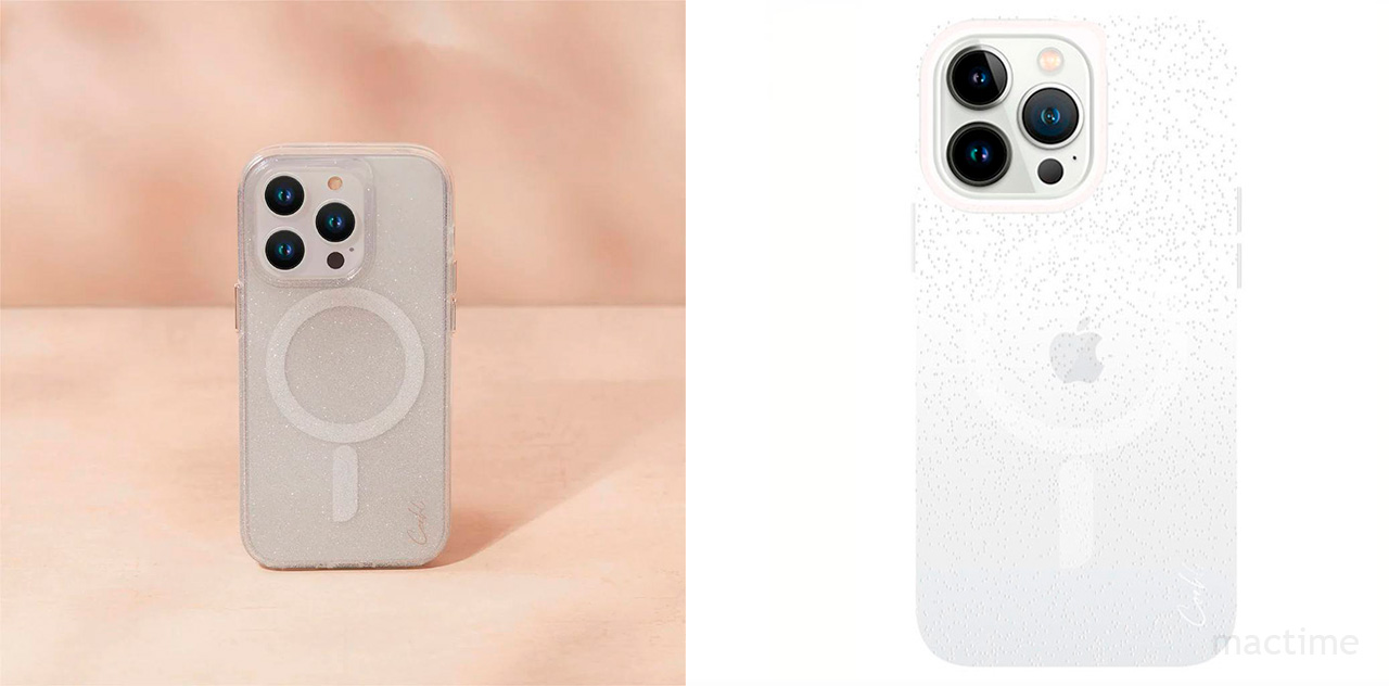 Стильный чехол серебристого цвета Uniq COEHL Lumino с MagSafe для iPhone 14 Pro